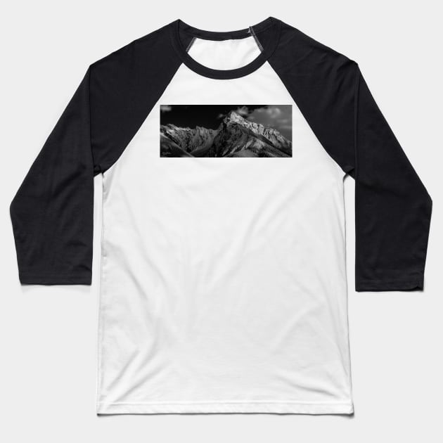 Maligne Lake mountains Baseball T-Shirt by lordveritas